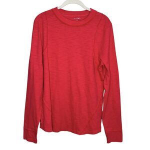 Anthropologie Pilcro Reconstructed Racer Tee Shirt Size XL Red Knit Cotton Modal